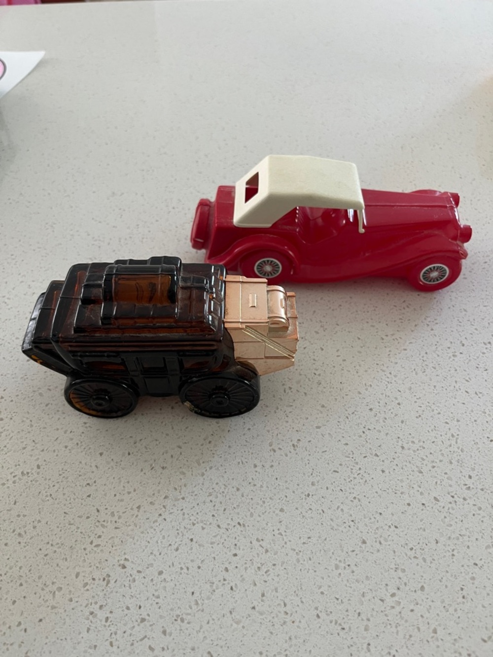 Vintage Avon stagecoach and car